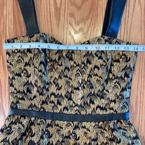 NWT Sezane Robe Simone Noir Dore Black Gold Leather Small Luxury Maximalist - Picture 8 of 16